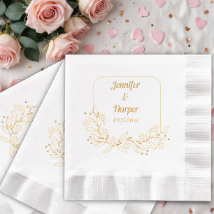 Elegante Blumenhochzeit Servietten Mit Folie