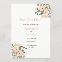 Elegante Blumenhochzeiten speichern das Datum der  Save The Date