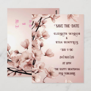 Elegante Blumenhochzeits-Einladungen Postkarte