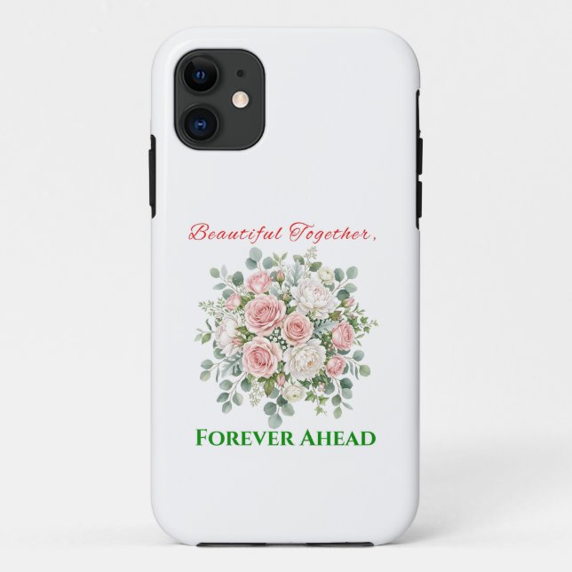 Elegante Blumenhochzeitsuhr Case-Mate iPhone Hülle (Rückseite)