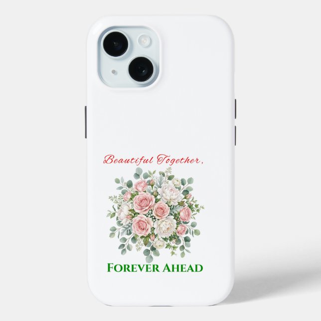 Elegante Blumenhochzeitsuhr Case-Mate iPhone Hülle (Rückseite)