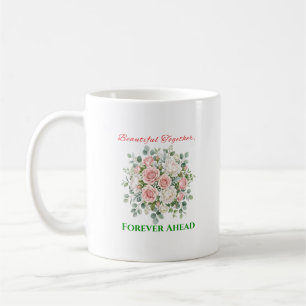 Elegante Blumenhochzeitsuhr Kaffeetasse