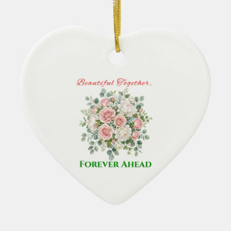 Elegante Blumenhochzeitsuhr Keramik Ornament