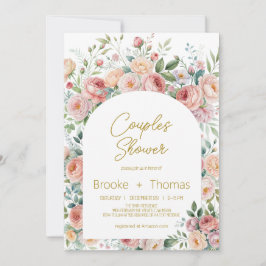 Elegante Blumenkäppchen Dusche Einladung