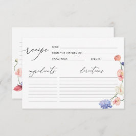 Elegante Blumenkarte Brautparty Rezept Karte