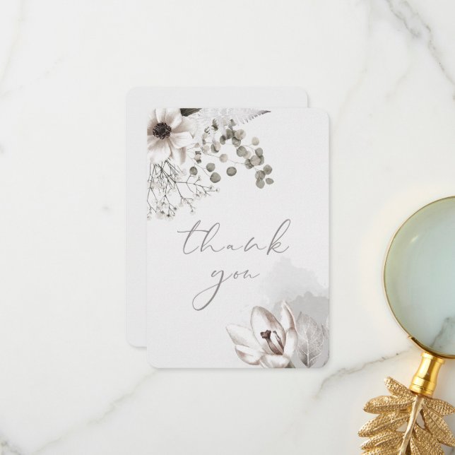 Elegante Blumenkarte Dankeschön Karte (Vorderseite/Rückseite Beispiel)