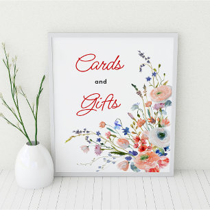 Elegante Blumenkarten und Geschenkplakate Poster