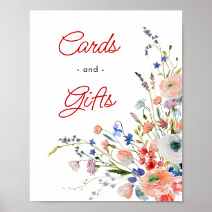 Elegante Blumenkarten und Geschenkposter Poster
