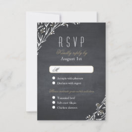 Elegante Blumenklatsche rustikale Hochzeit RSVP Karte
