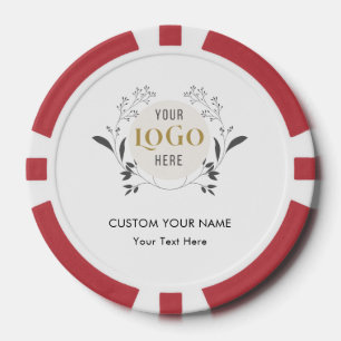 Elegante Blumenkranz-Vorlage mit individuellem Log Pokerchips