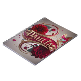 Elegante Blumenkunst mit goldenen Akzenten Notizblock