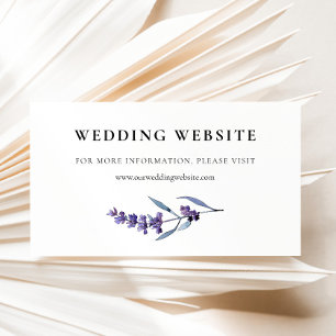 Elegante Blumenlavender Hochzeitskarte Begleitkarte
