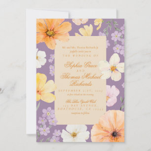 Elegante Blumenlavender Wedding Einladung