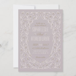 Elegante Blumenlila lila rustikale Hochzeit Einladung