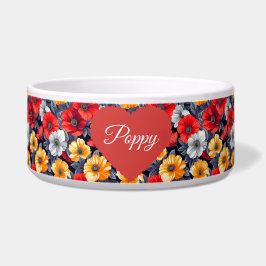 Elegante Blumenmohn Rote Blätter Napf