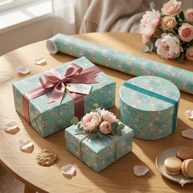Elegante Blumenmüttertagsfeier Geschenkpapier (Von Creator hochgeladen)