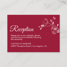 Elegante Blumenorchideen Moderner einfacher Empfan Begleitkarte