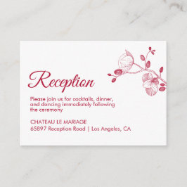 Elegante Blumenorchideen Moderner einfacher Empfan Begleitkarte