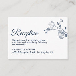 Elegante Blumenorchideen Moderner einfacher Empfan Begleitkarte