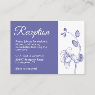 Elegante Blumenorchideen Moderner Empfang Begleitkarte