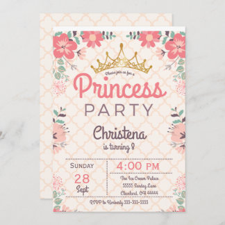 Elegante BlumenParty Einladung prinzessin-Birthday