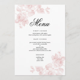 Elegante Blumenschrift Hochzeit Menükarte