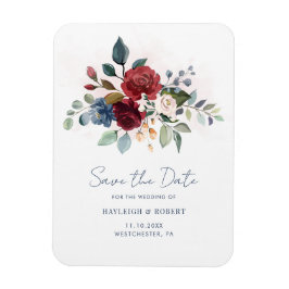 Elegante Blumenschrift Hochzeit Speichern Sie das  Magnet