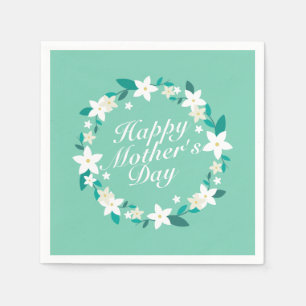 Elegante Blumenserviette der Mutter Tagesdes Serviette