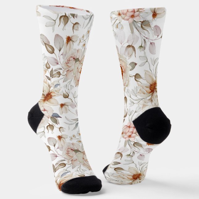 Elegante Blumensocken Socken (Gewinkelt)