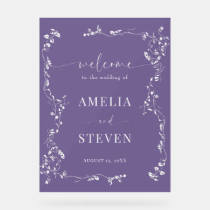 Elegante Blumenstrauß Classic Wedding Acrylschild