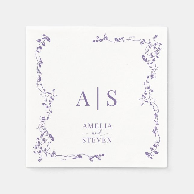 Elegante Blumenstrauß Classic Wedding Serviette (Vorderseite)