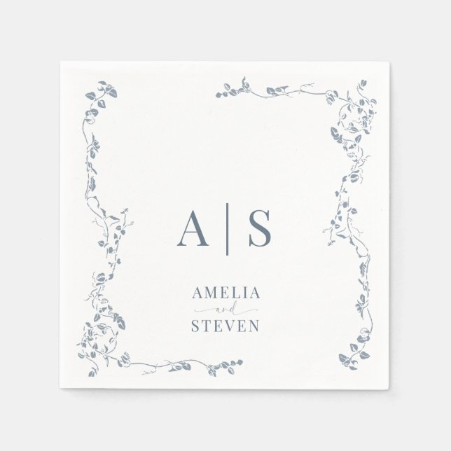 Elegante Blumenstrauß Classic Wedding Serviette (Vorderseite)