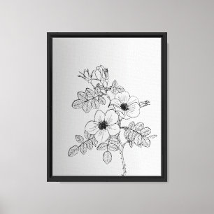 Elegante Blumenstrauß-Linie Kunstdruckerei - Minim Leinwanddruck