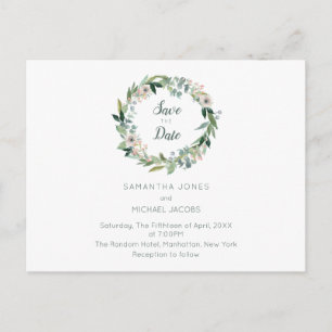 Elegante Blumenstrauß Save the Date Karte
