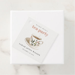 Elegante Blumenteetasse Brautparty-Teeparty Geschenkanhänger