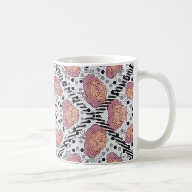 Elegante Blumenvase   Kaffeetasse (Rechts)