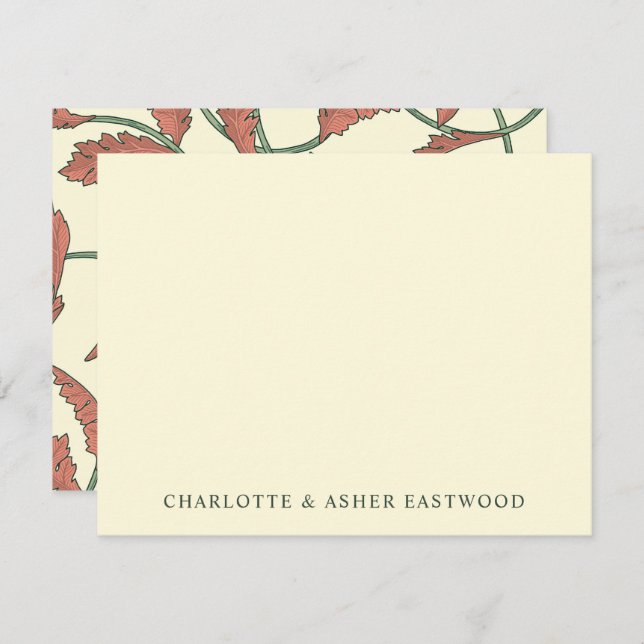 Elegante Blumenweine Luganersee Mitteilungskarte (Vorne/Hinten)