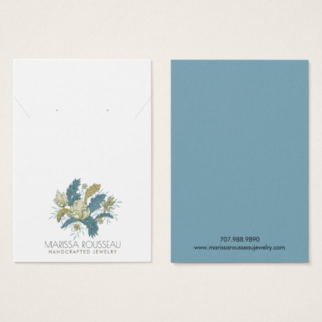 Elegante Blumenweine mit Nekklasseanzeigekarte (Vorne & Hinten)