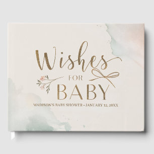 Elegante Blumenwünsche für Baby Shower Gästebuch