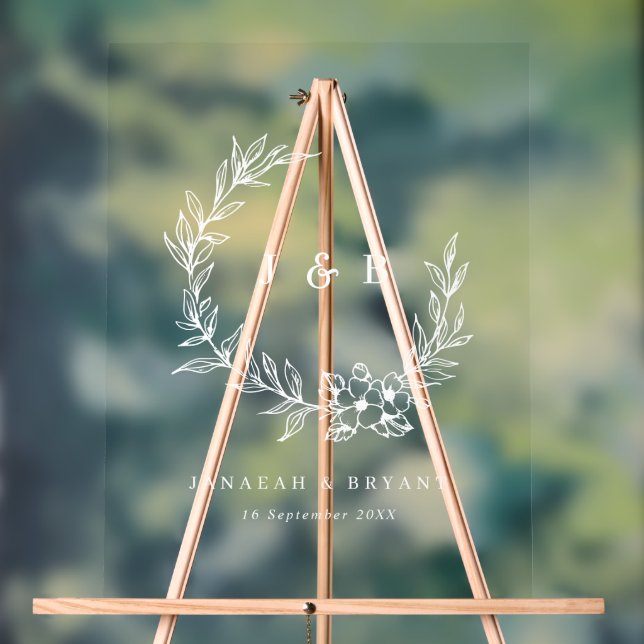 Elegante Blumenzeremonie Acrylschild (Neutral)