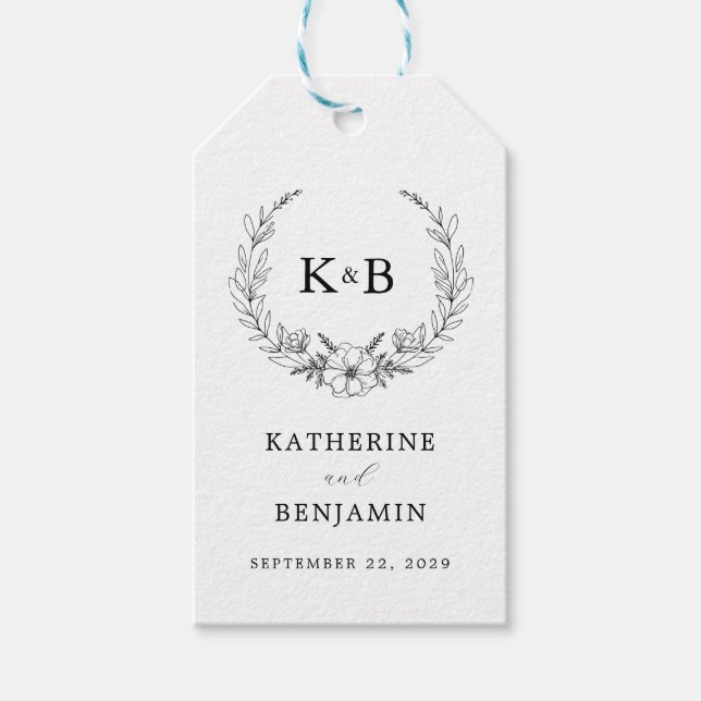 Elegante Blumenzeremonie Geschenkanhänger (Vorderseite)