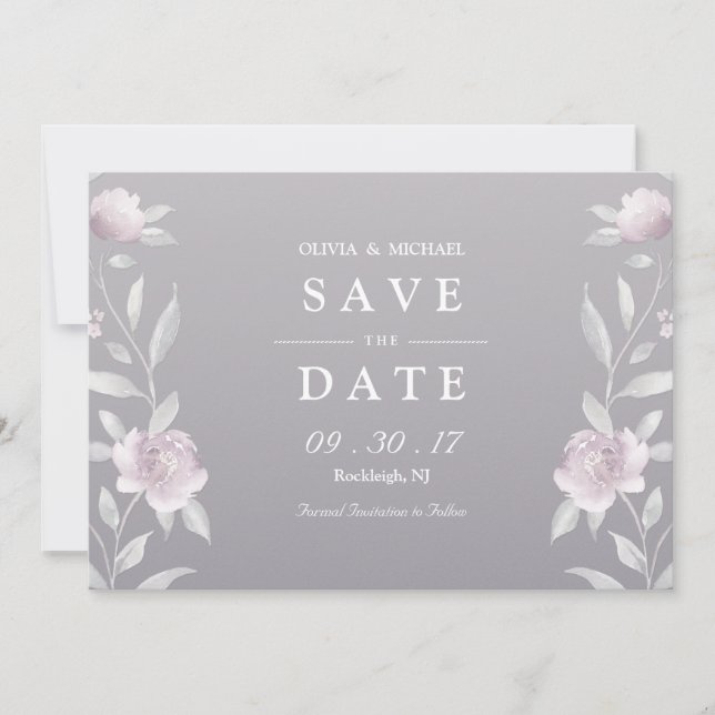 Elegante Blumenzwiebeln Chinoiserie Hochzeit speic Save The Date (Vorderseite)
