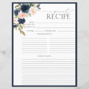 Elegante Blumenzwiebelseite Recipe Binder Page