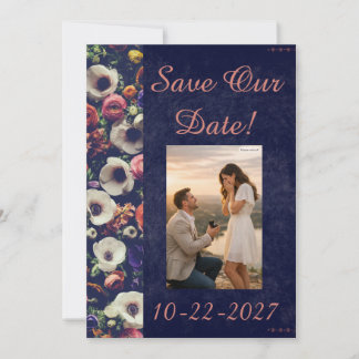 Elegante Blumige Hochzeitskorrespondenz Einladung