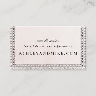 Elegante Blush & Black Watercolor Lace Mini Websit Begleitkarte