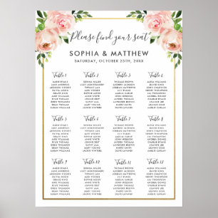 Elegante Blush Blues Hochzeitsstift Poster