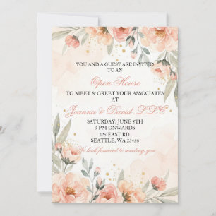 Elegante Blush-Blumen Geschäftsfeier Einladung