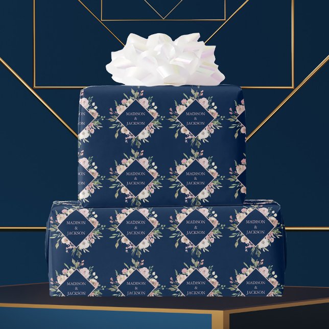 Elegante Blush Blush Pink Peony Floral Wedding Geschenkpapier (Von Creator hochgeladen)