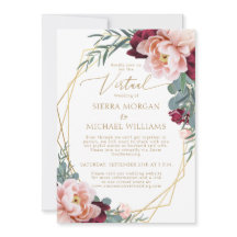 Elegante Blush Burgundy Gold Virtual Wedding