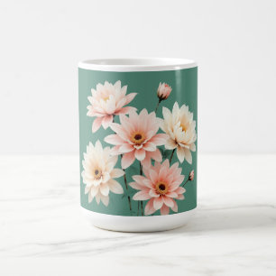 Elegante Blush-Chrysanthemen-Kunst Kaffeetasse